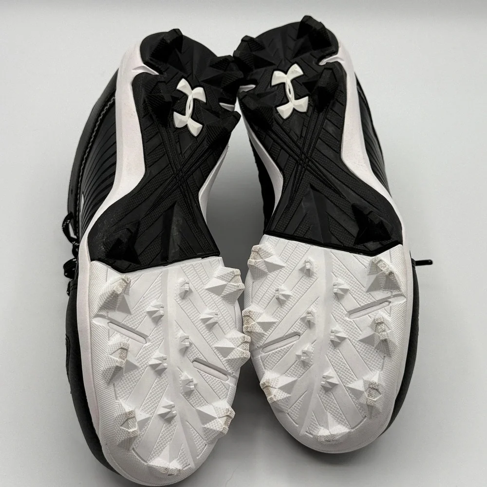 Under Armour Leadoff RM Baseball Cleats Kids 1.5Y Black White 3025593-001